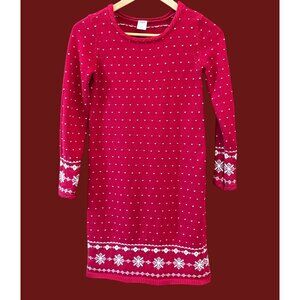 2009 GymboreeKnit Sweater Dress Girls Holiday Nordic Snowflake Winter Outfit